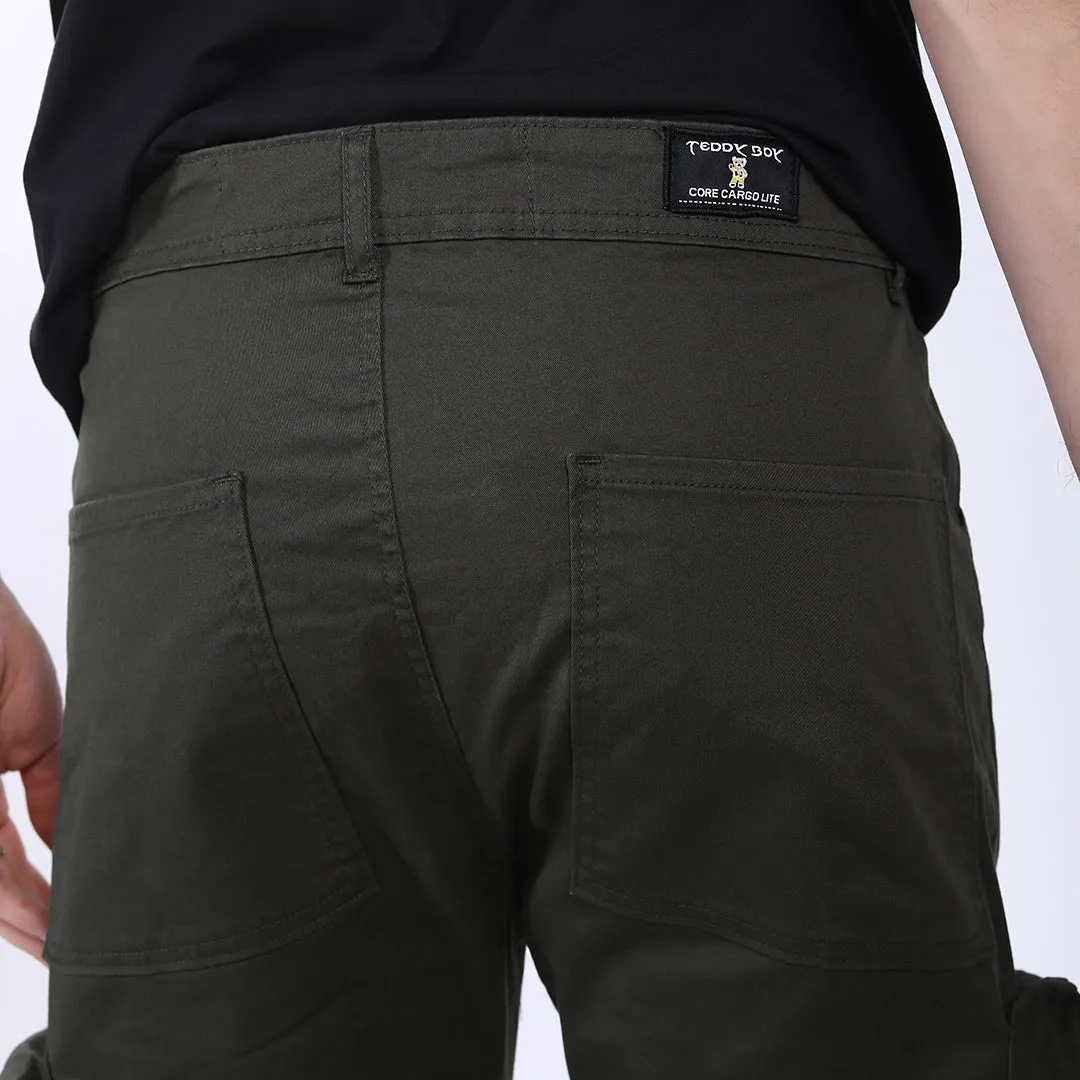 Men's Relaxed Fit Mehandi Stretch Cotton Cargo Pants – Streetwear Large pocket Style