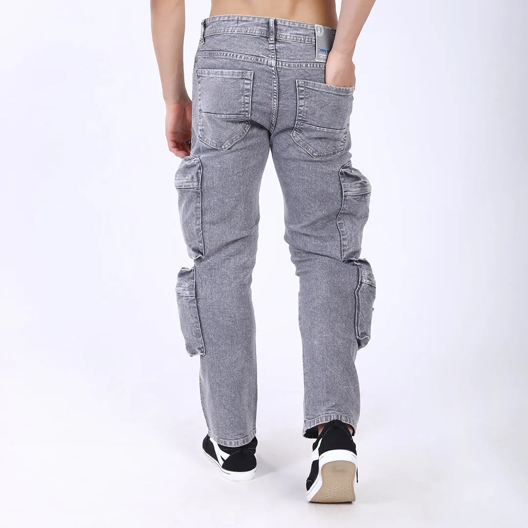 GREY BAGGY CARGO FIT JEAN