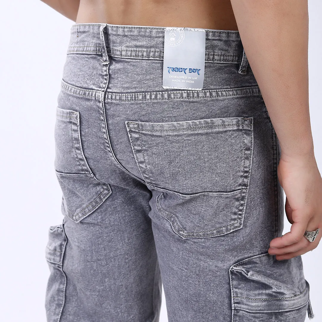 GREY BAGGY CARGO FIT JEAN