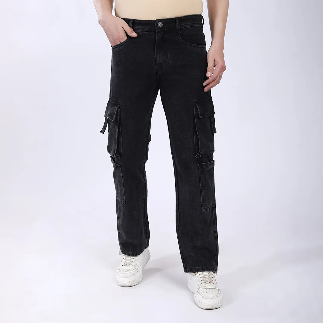 DARK GREY BAGGY CARGO FIT JEAN