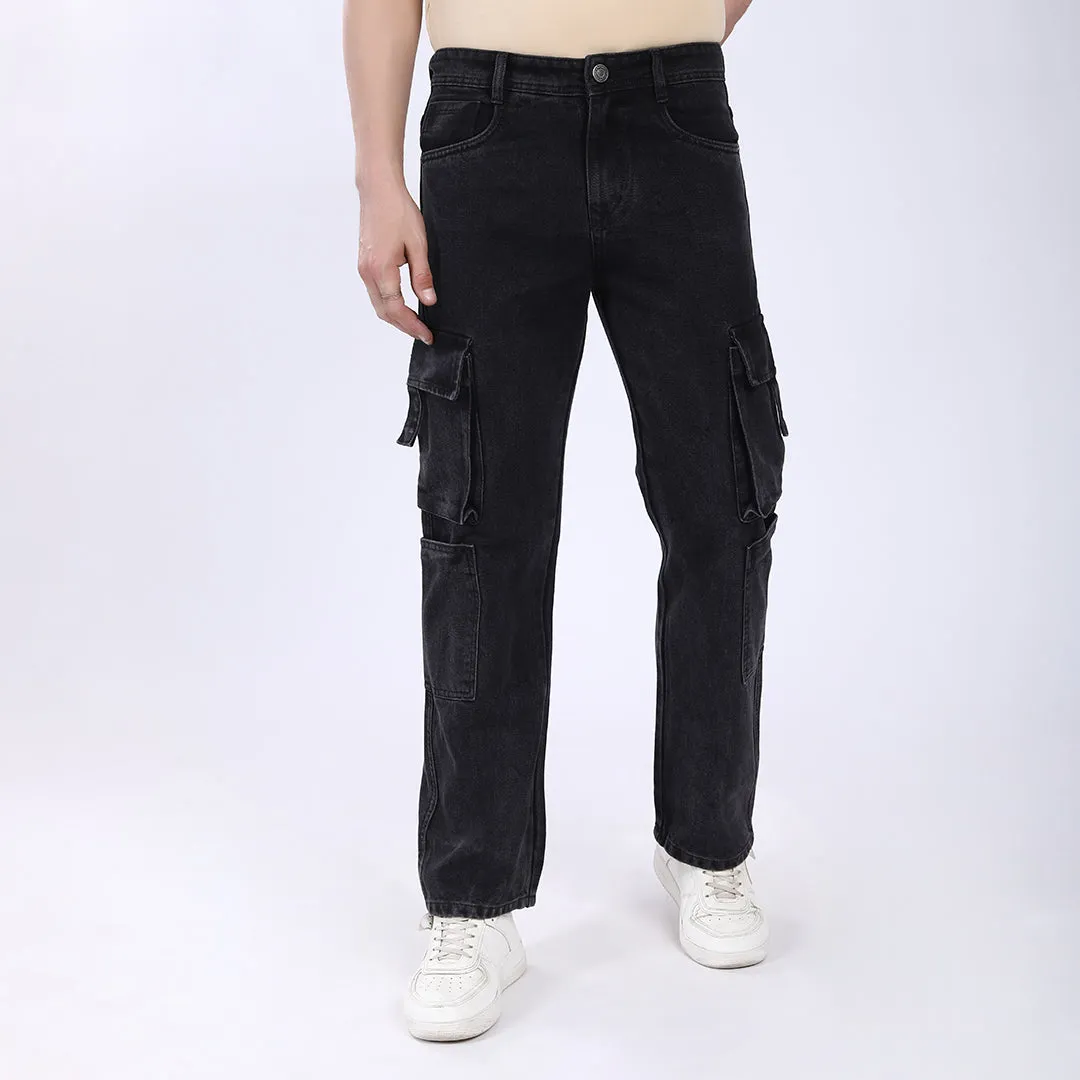 DARK GREY BAGGY CARGO FIT JEAN