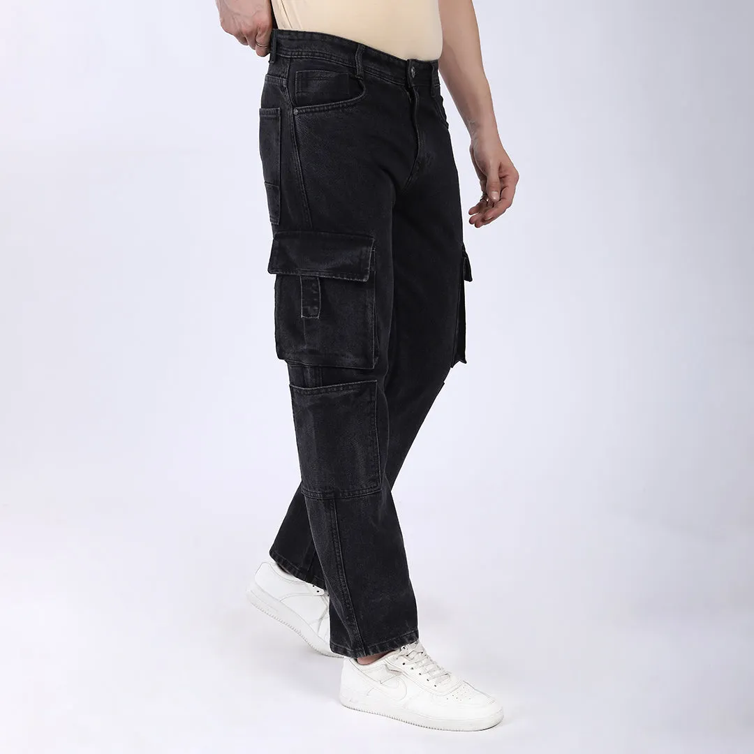 DARK GREY BAGGY CARGO FIT JEAN
