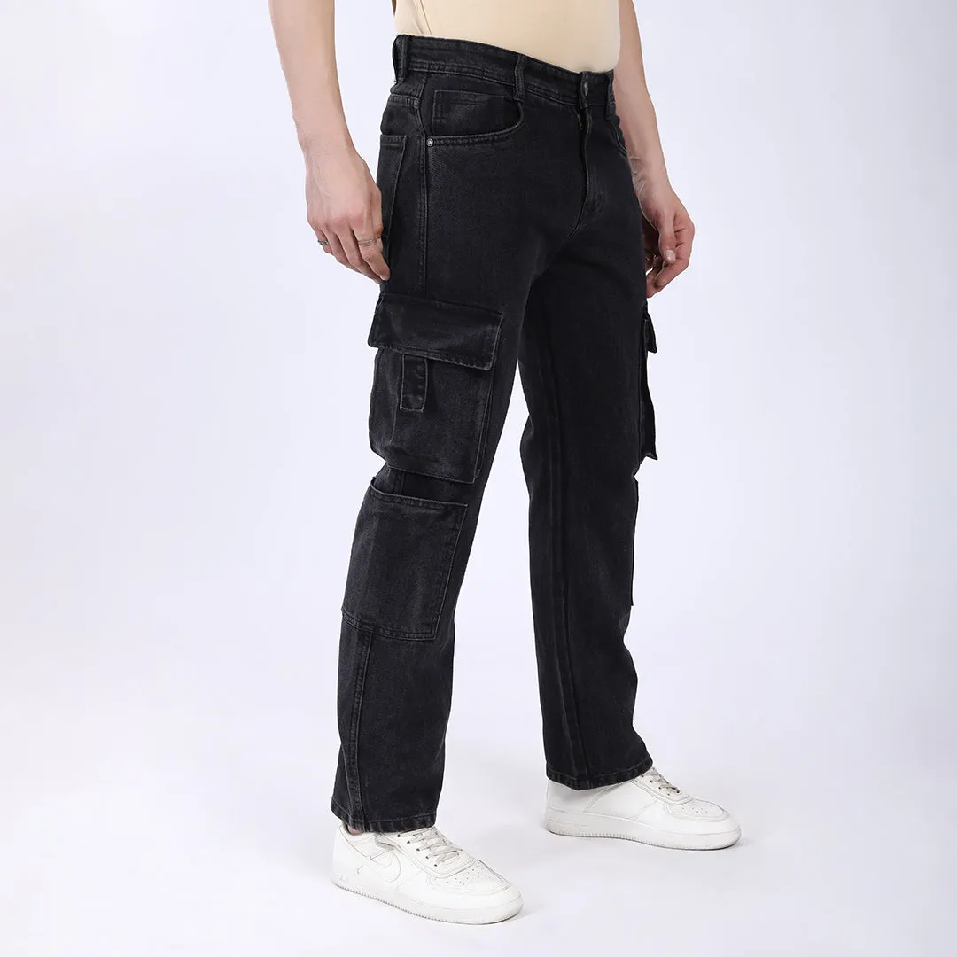DARK GREY BAGGY CARGO FIT JEAN