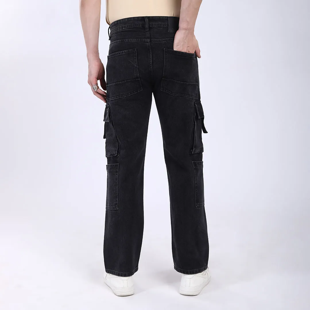 DARK GREY BAGGY CARGO FIT JEAN