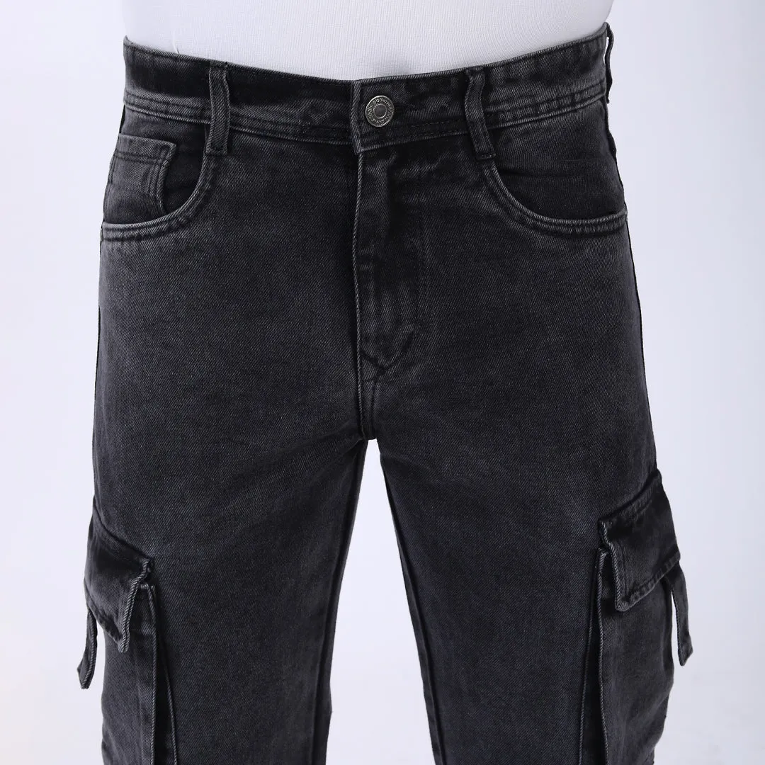 LIGHT GREY BAGGY CARGO FIT JEAN