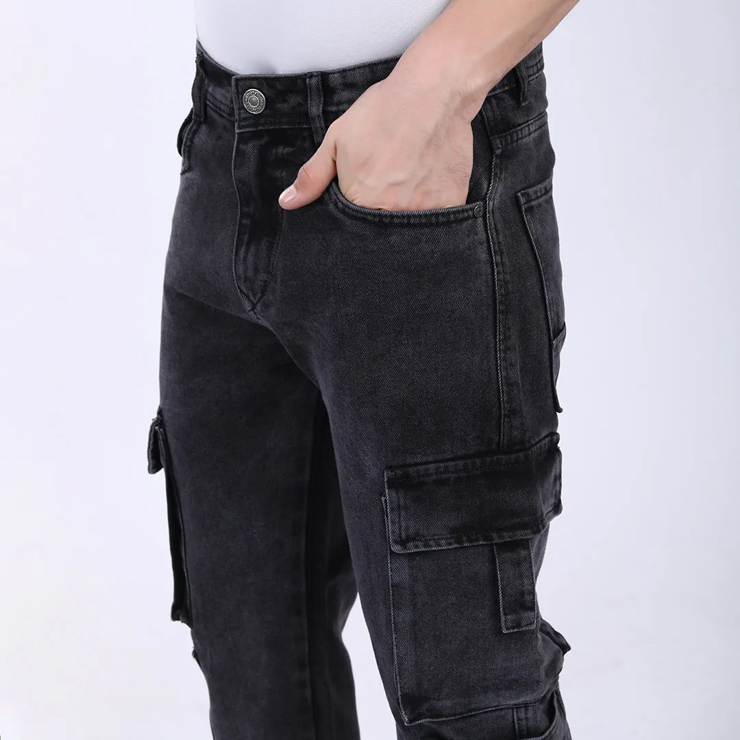 LIGHT GREY BAGGY CARGO FIT JEAN