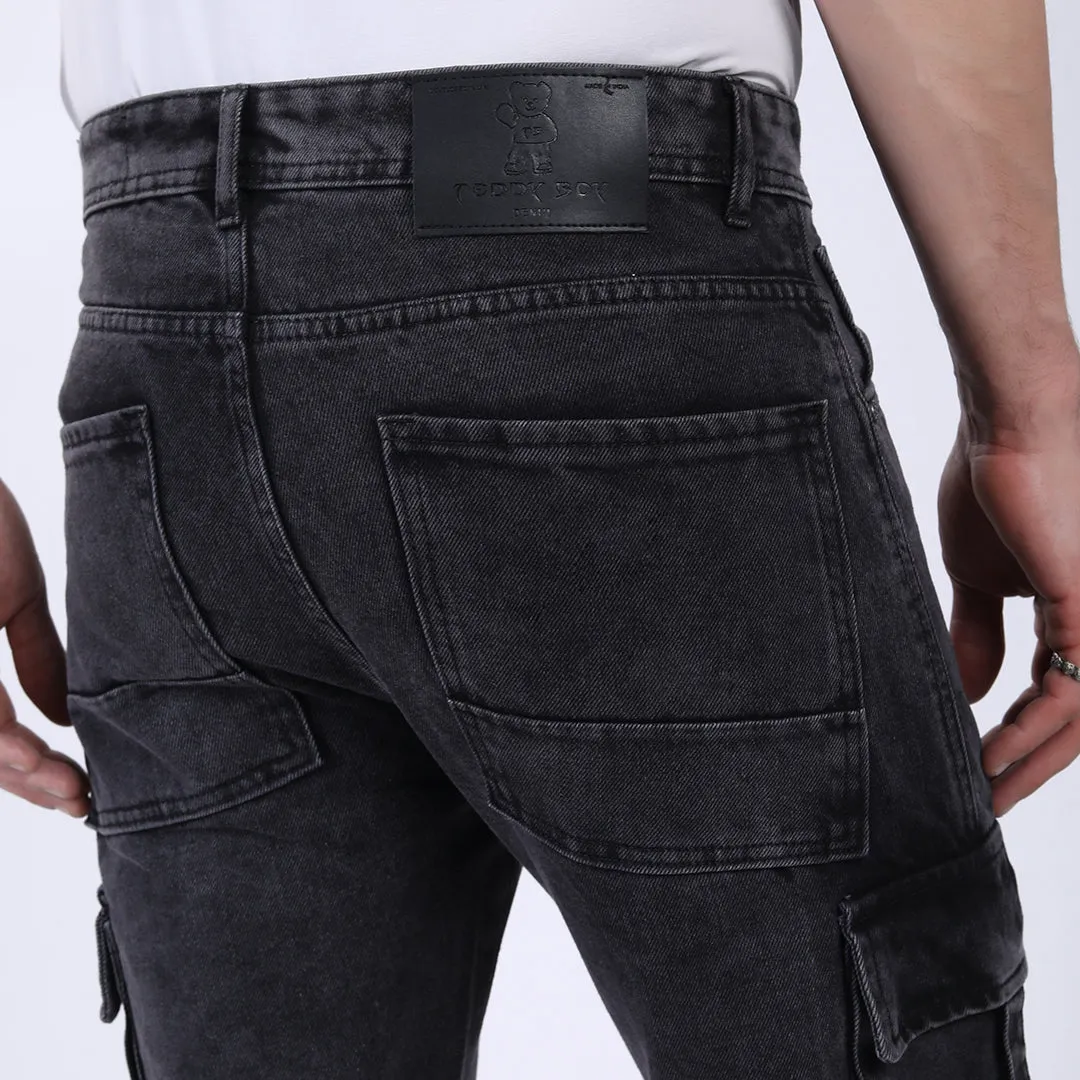 LIGHT GREY BAGGY CARGO FIT JEAN