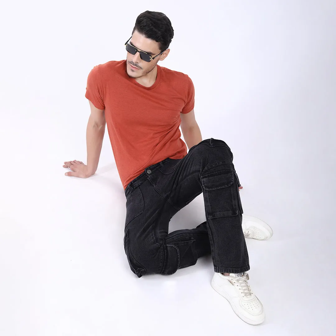 DARK GREY BAGGY CARGO FIT JEAN