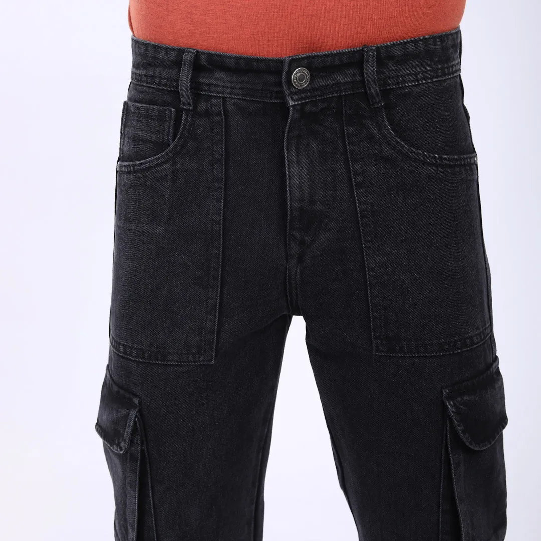 DARK GREY BAGGY CARGO FIT JEAN