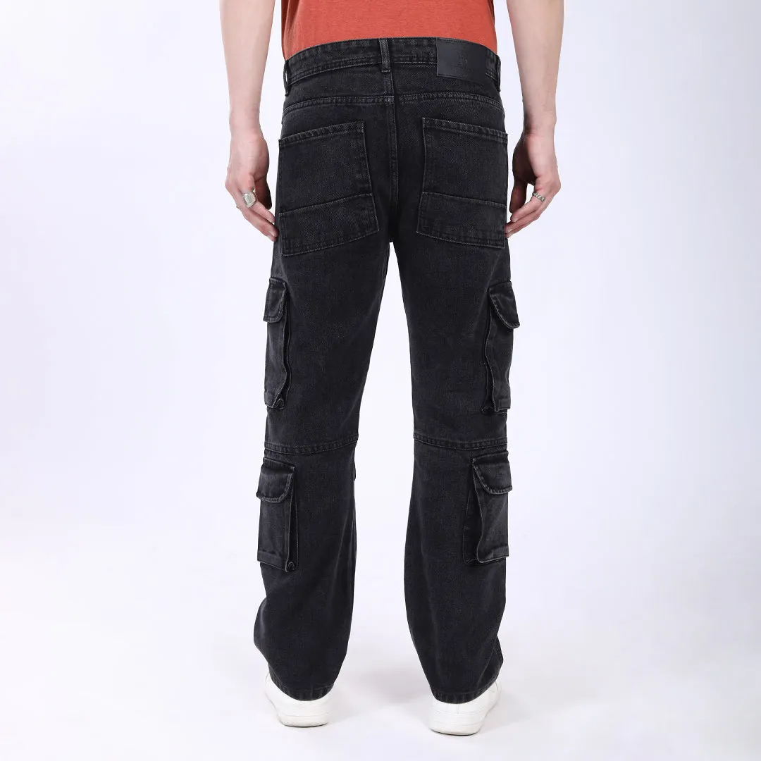 DARK GREY BAGGY CARGO FIT JEAN
