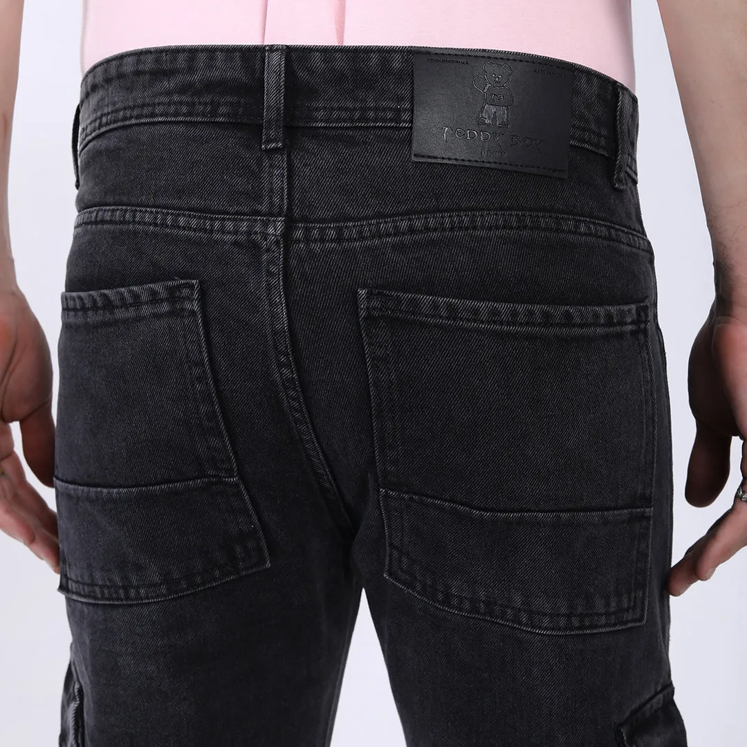 BLACK BAGGY CARGO FIT JEAN