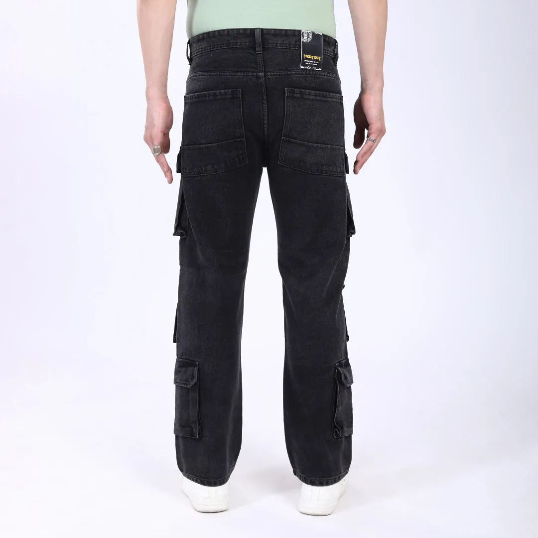 DARK GREY BAGGY CARGO FIT JEAN