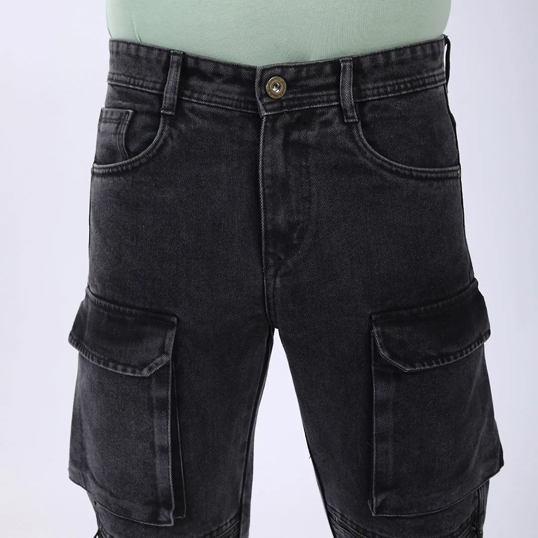 LIGHT GREY BAGGY CARGO FIT JEAN