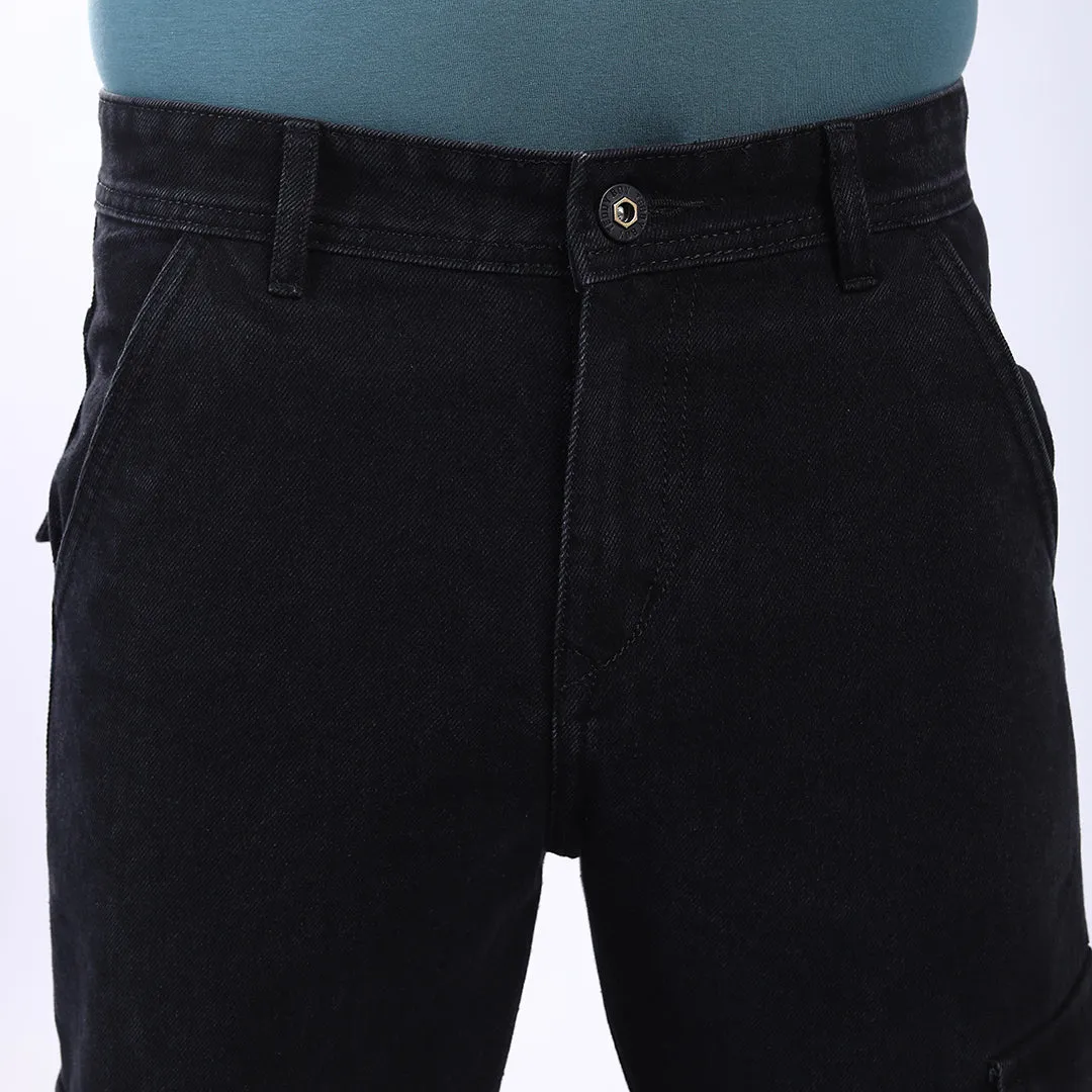 BLACK BAGGY CARGO FIT JEAN