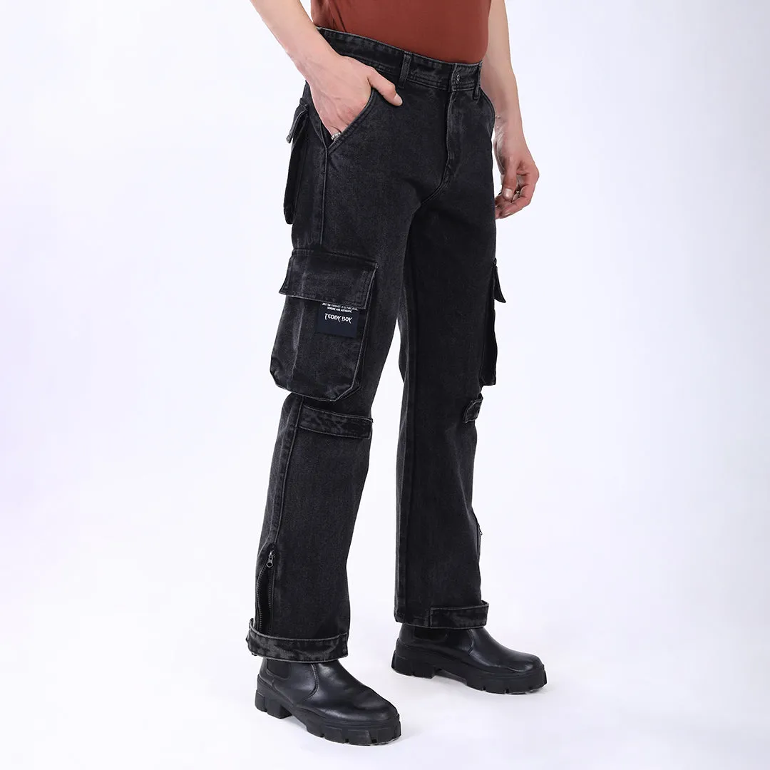DARK GREY BAGGY CARGO FIT JEAN