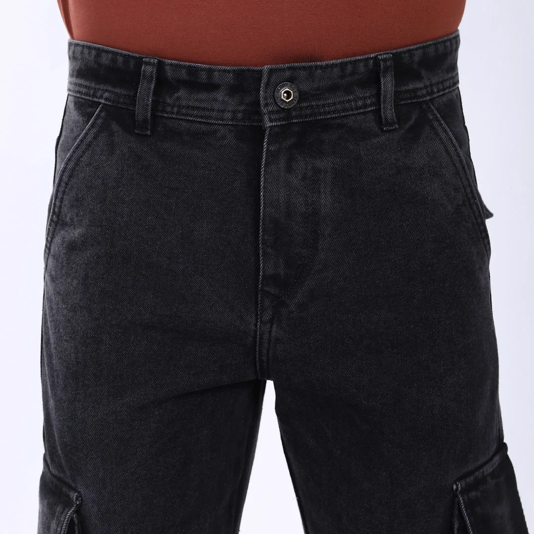 DARK GREY BAGGY CARGO FIT JEAN