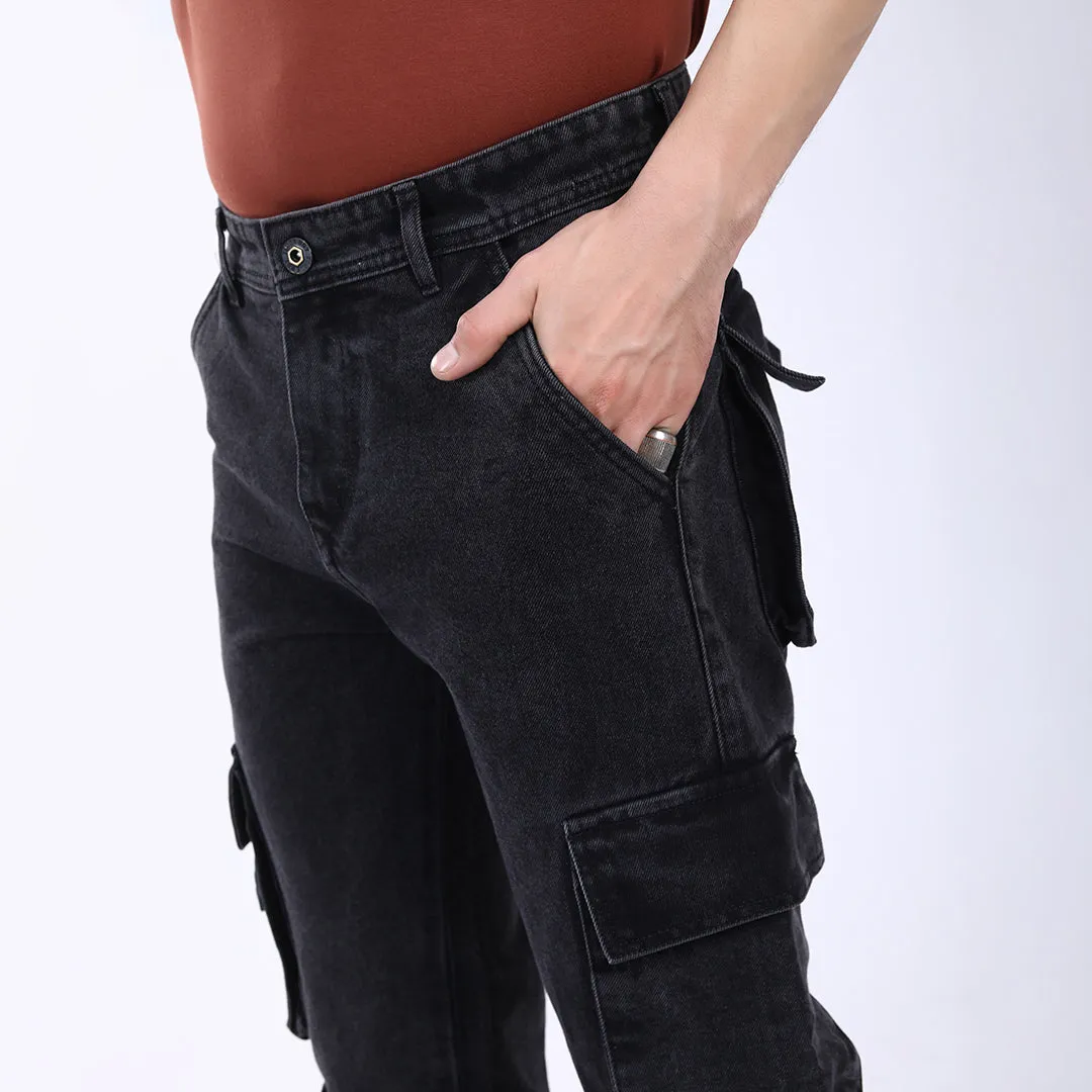 DARK GREY BAGGY CARGO FIT JEAN