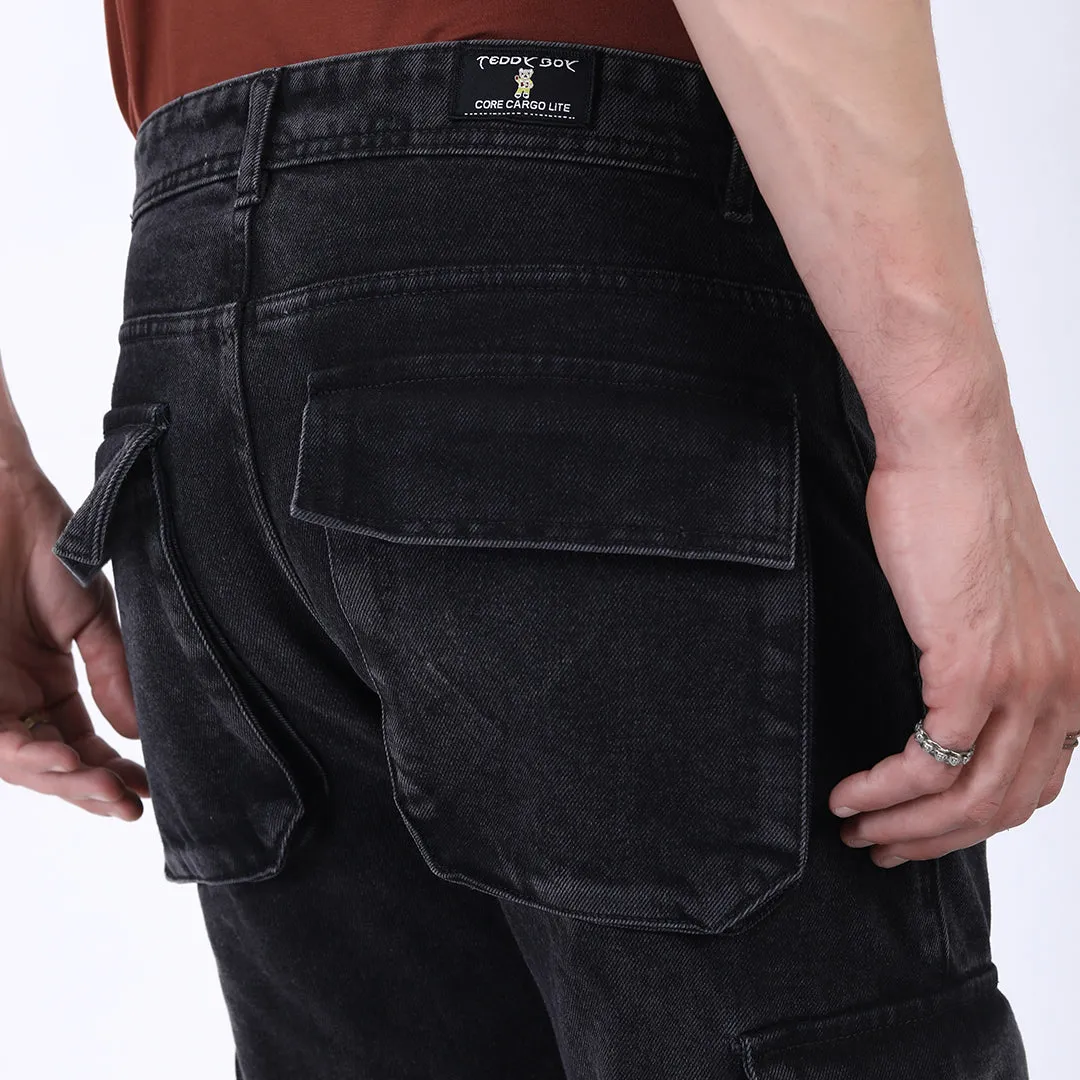 DARK GREY BAGGY CARGO FIT JEAN