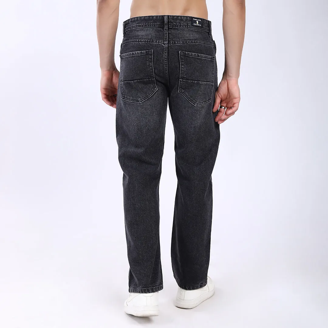 DARK GREY BAGGY FIT JEAN TEDDY