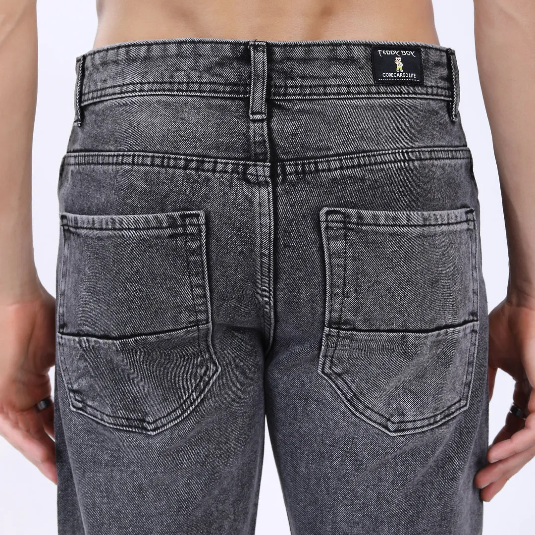 LIGHT GREY BAGGY FIT JEAN TEDDY