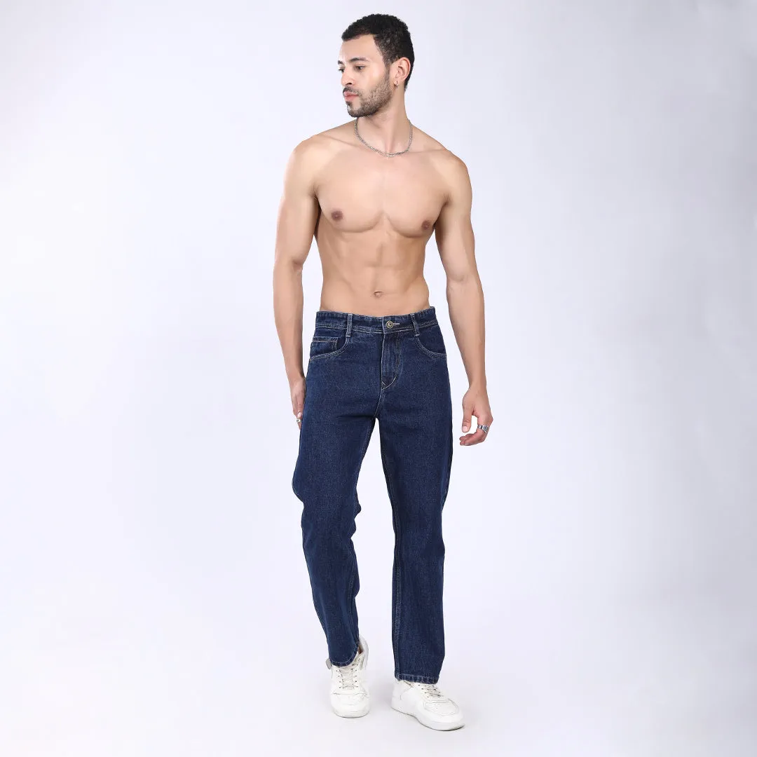 DARK BLUE BAGGY FIT JEAN TEDDY