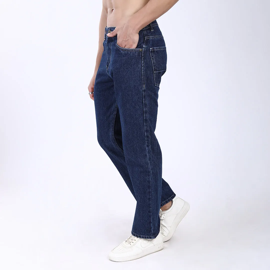 DARK BLUE BAGGY FIT JEAN TEDDY