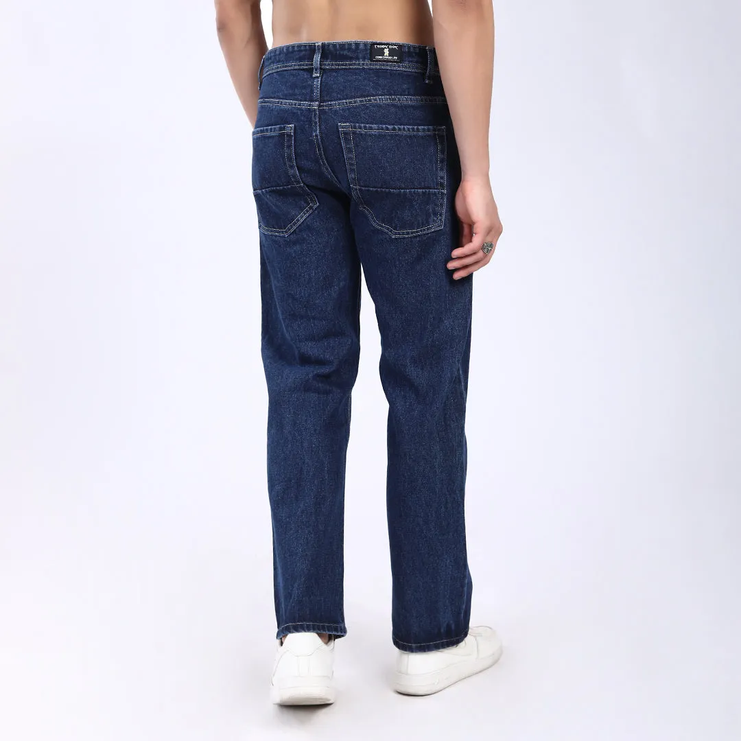 DARK BLUE BAGGY FIT JEAN TEDDY