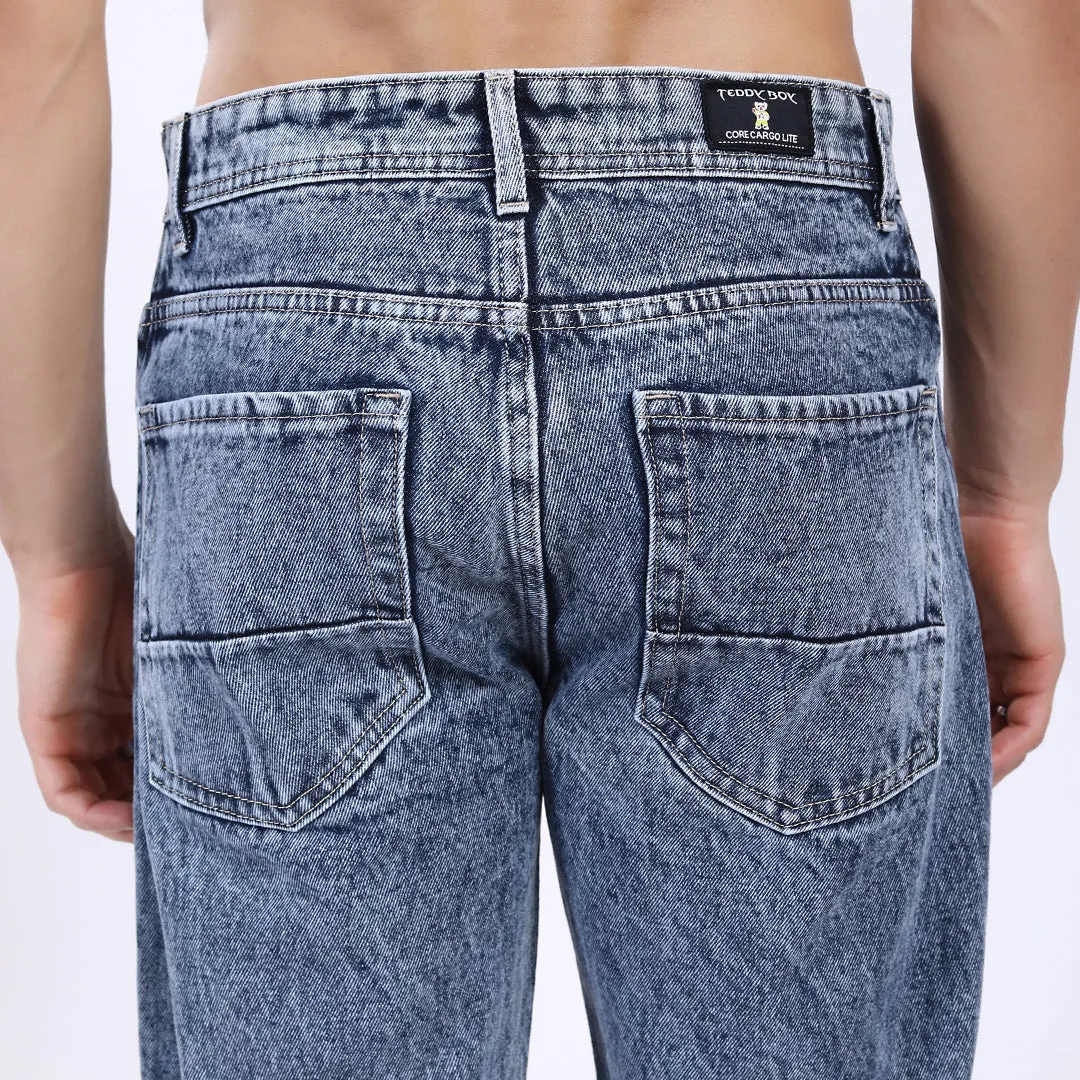 BLUE BAGGY FIT JEAN TEDDY