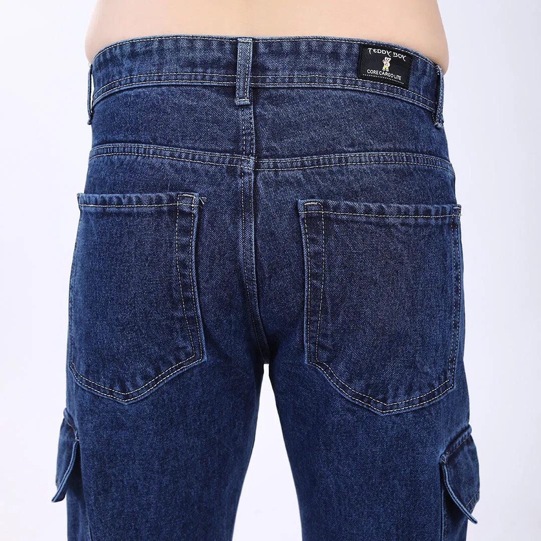 DARK BLUE BAGGY CARGO FIT JEAN