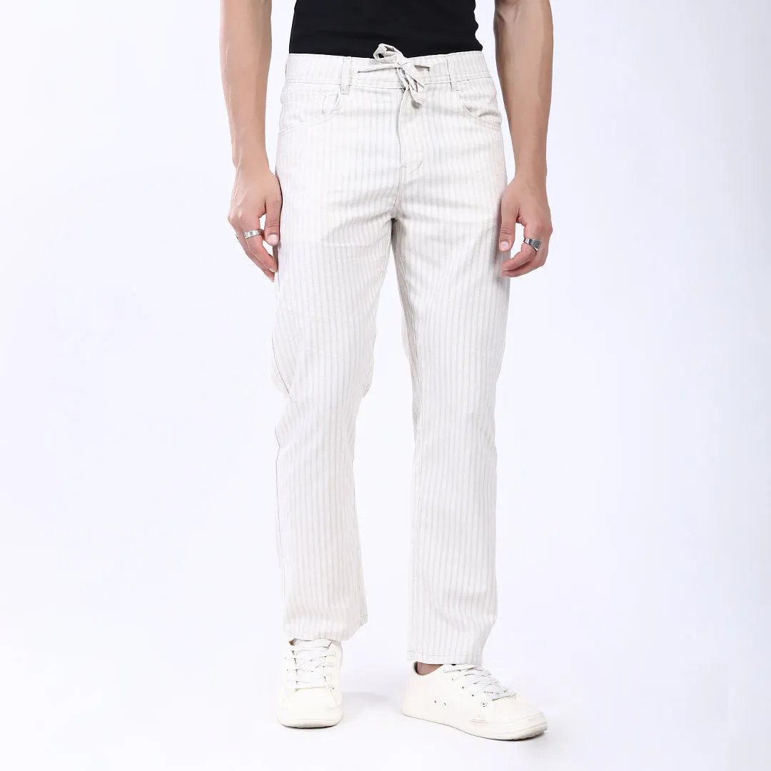 OFF WHITE STRIPE LINEN PANTS