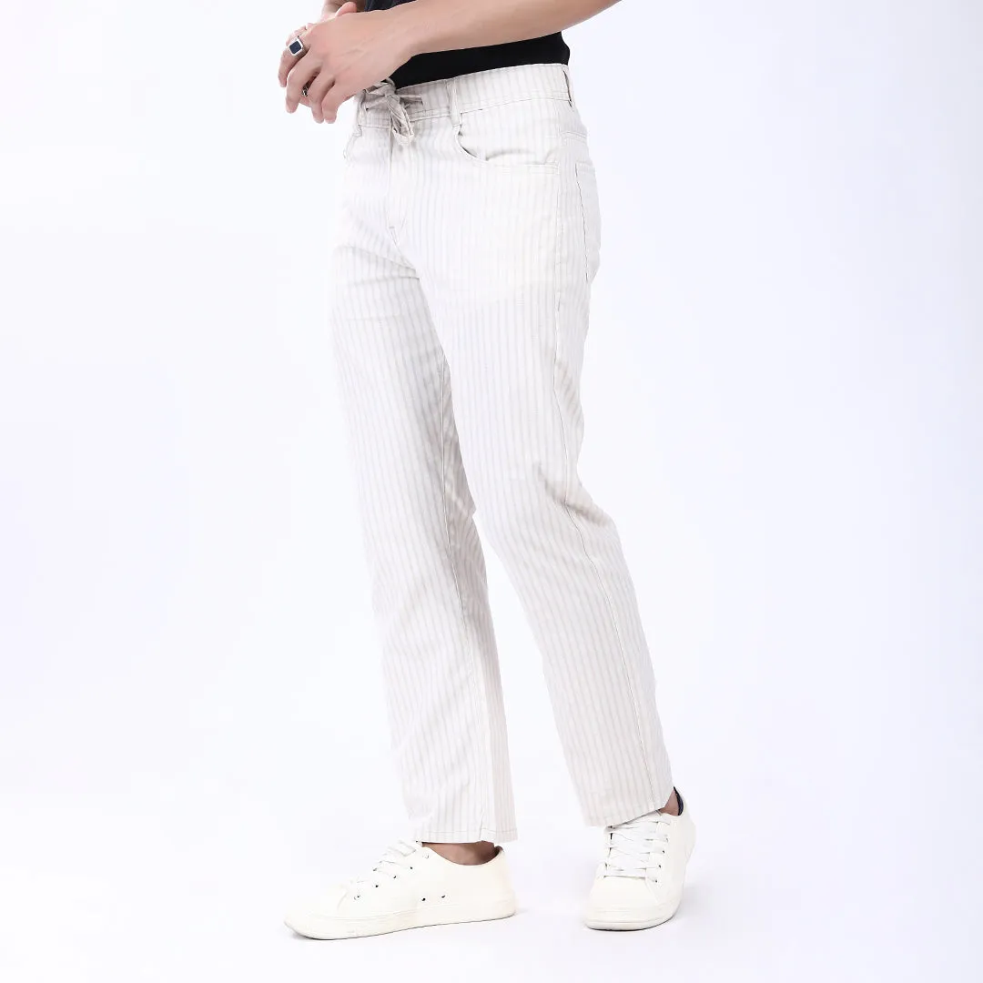 OFF WHITE STRIPE LINEN PANTS