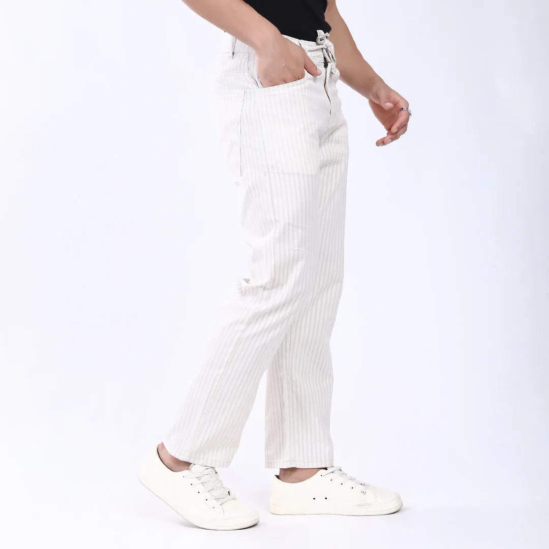 OFF WHITE STRIPE LINEN PANTS