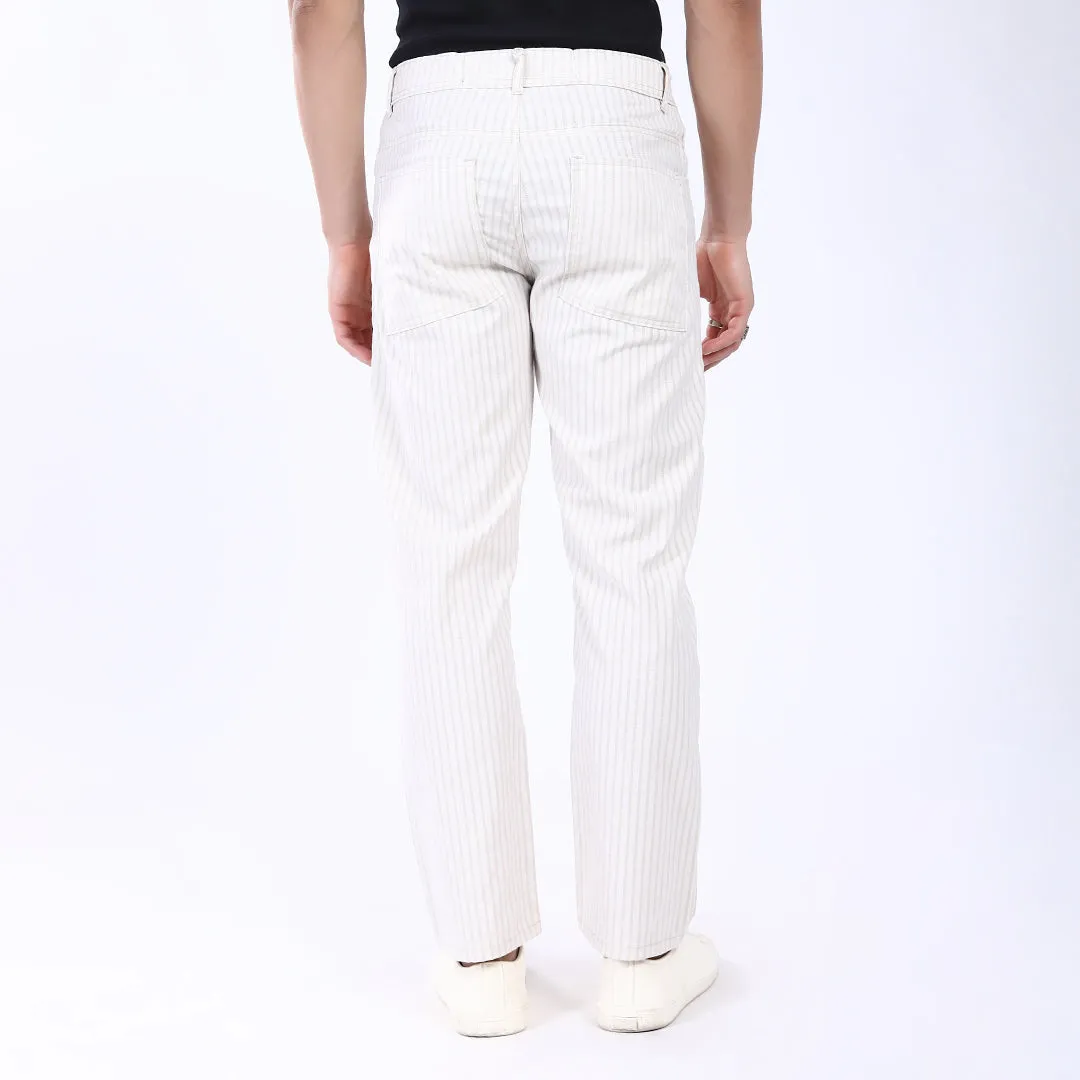 OFF WHITE STRIPE LINEN PANTS