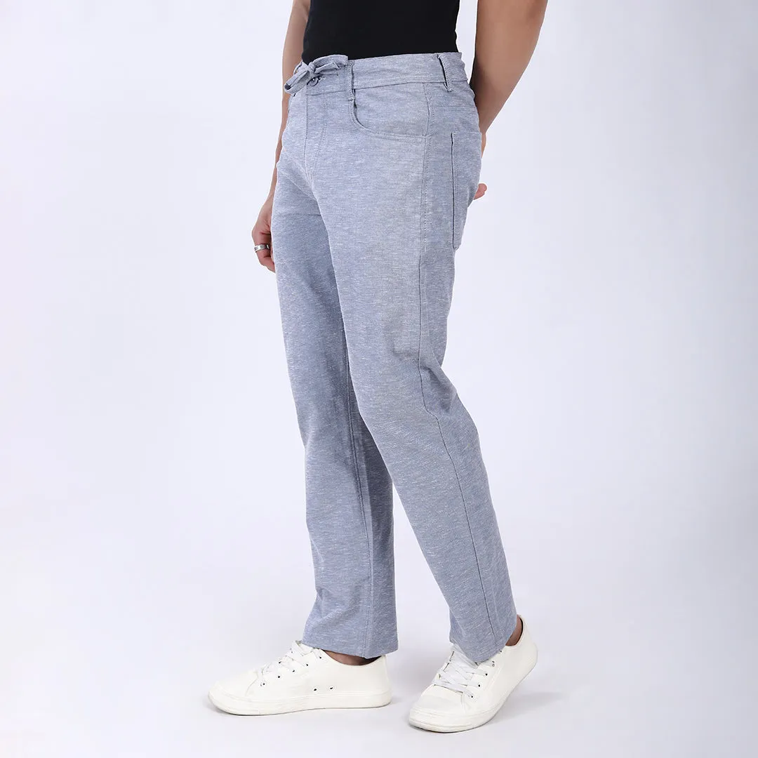 LIGHT BLUE LINEN PANTS