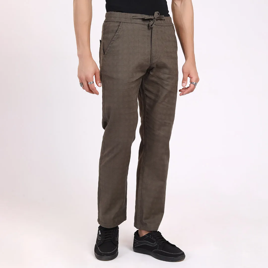 COFFEE LINEN PANTS