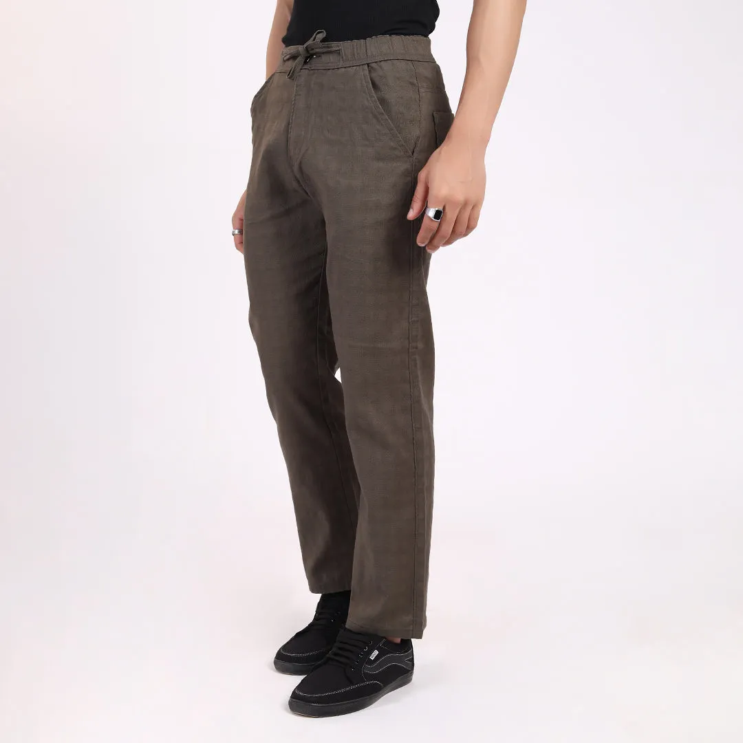COFFEE LINEN PANTS