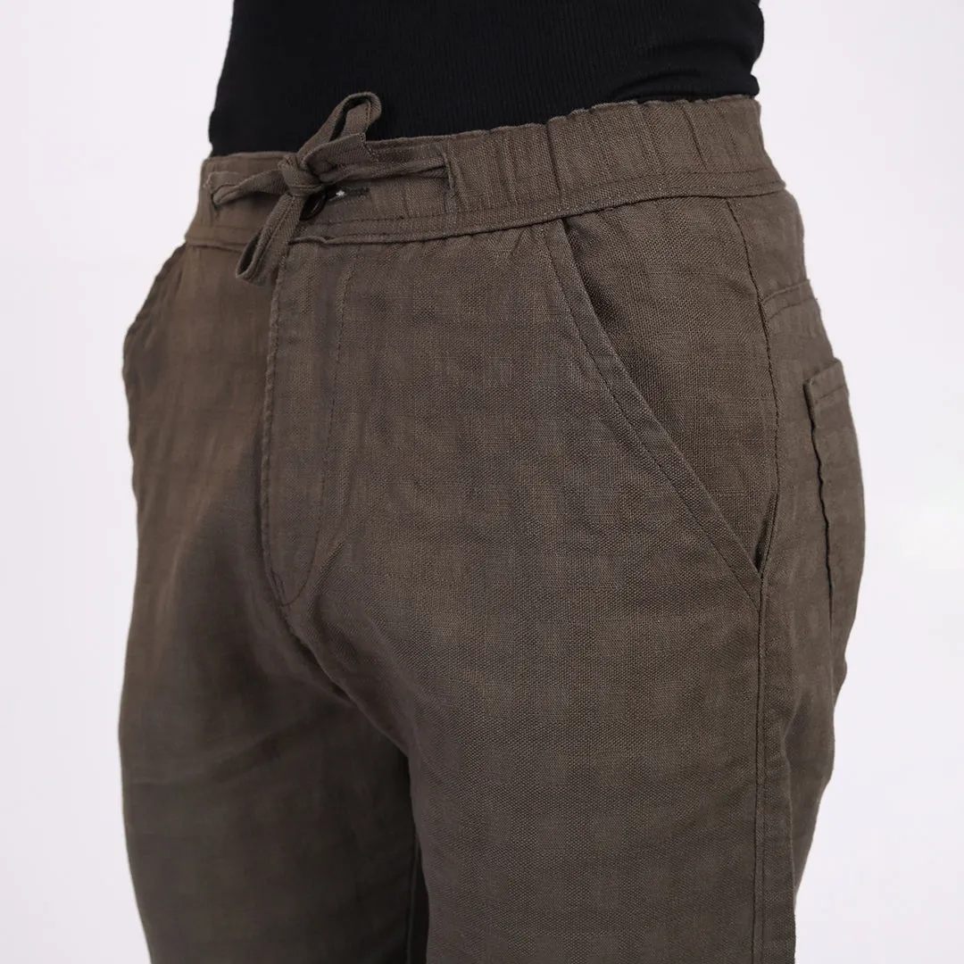 COFFEE LINEN PANTS