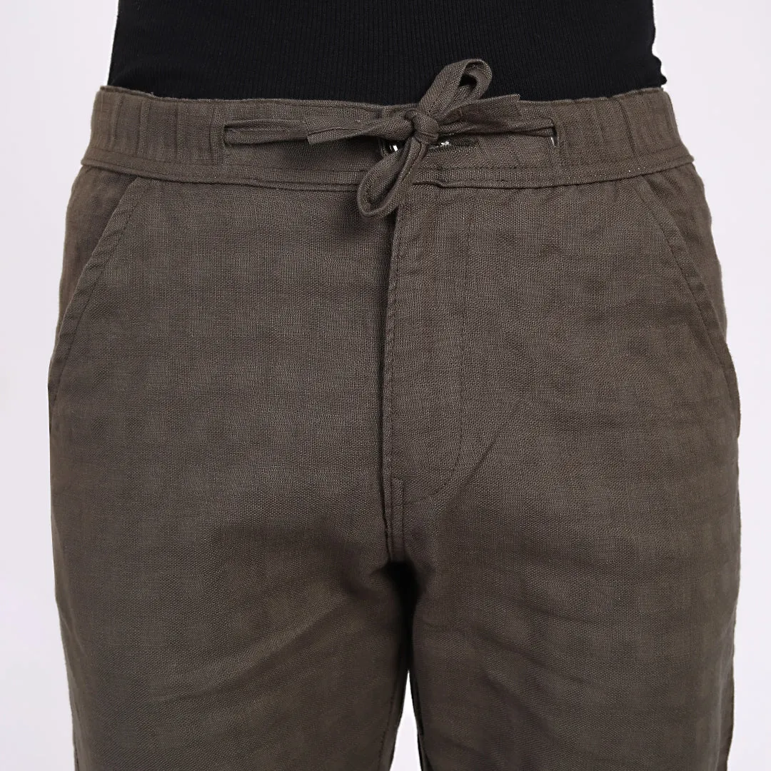 COFFEE LINEN PANTS