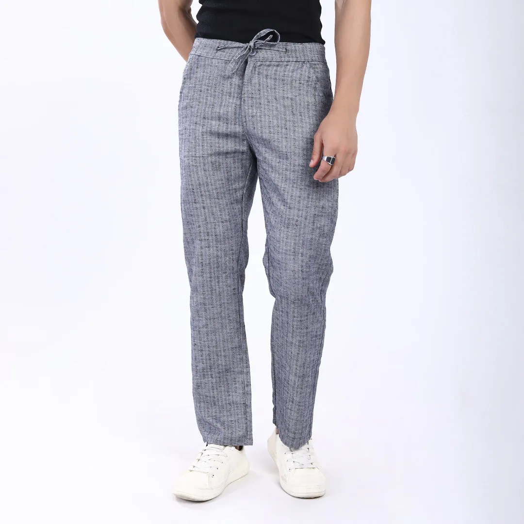 DARK GREY STRIPE LINEN PANTS