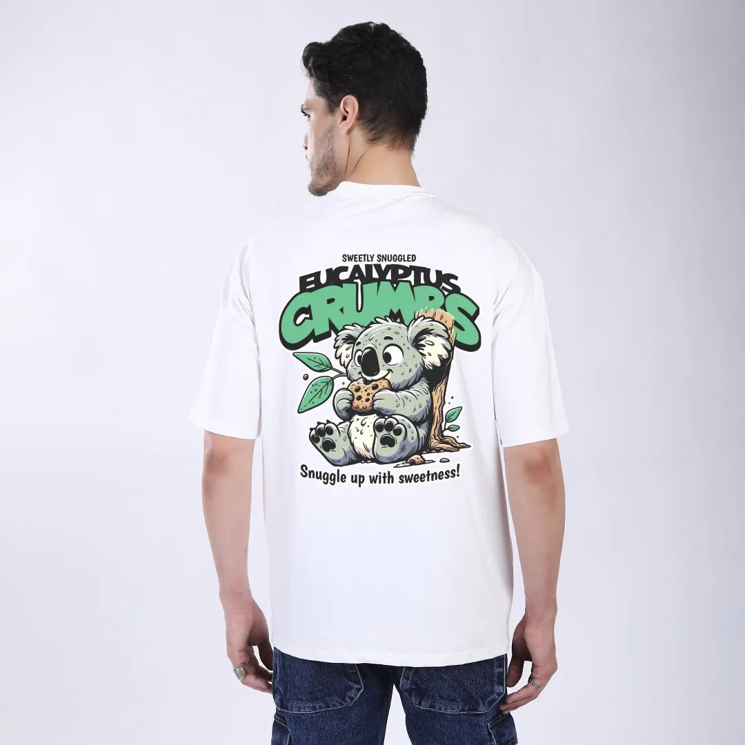 MEN'S WHITE PRINTED OVERSIZED COTTON T-SHIRT