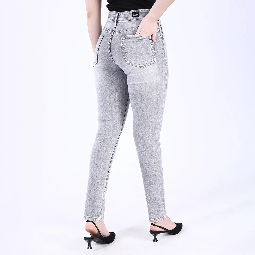WOMEN'S OFF WHITE MID RISE SKINNY FIT JEANS