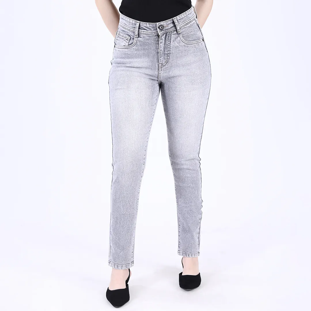 WOMEN'S OFF WHITE MID RISE SKINNY FIT JEANS