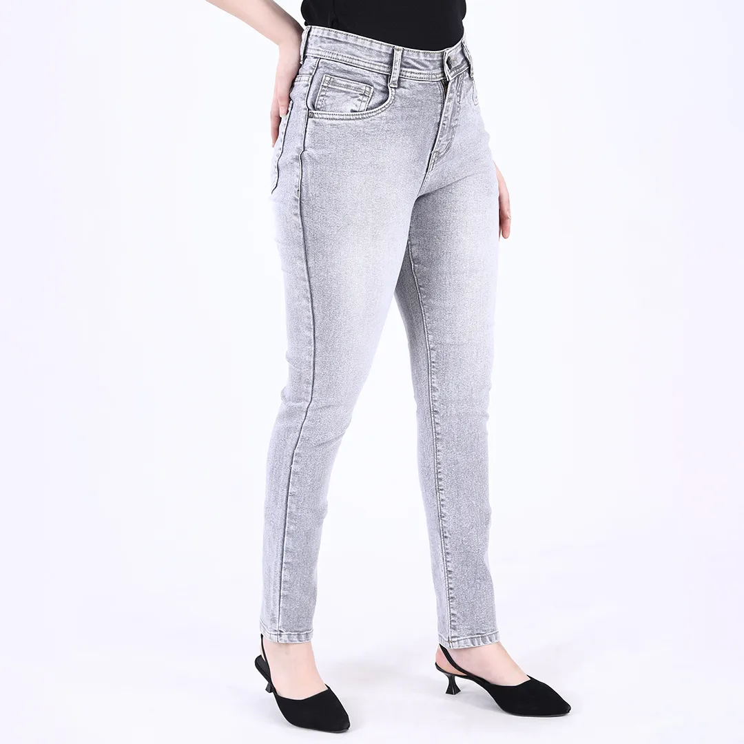 WOMEN'S OFF WHITE MID RISE SKINNY FIT JEANS